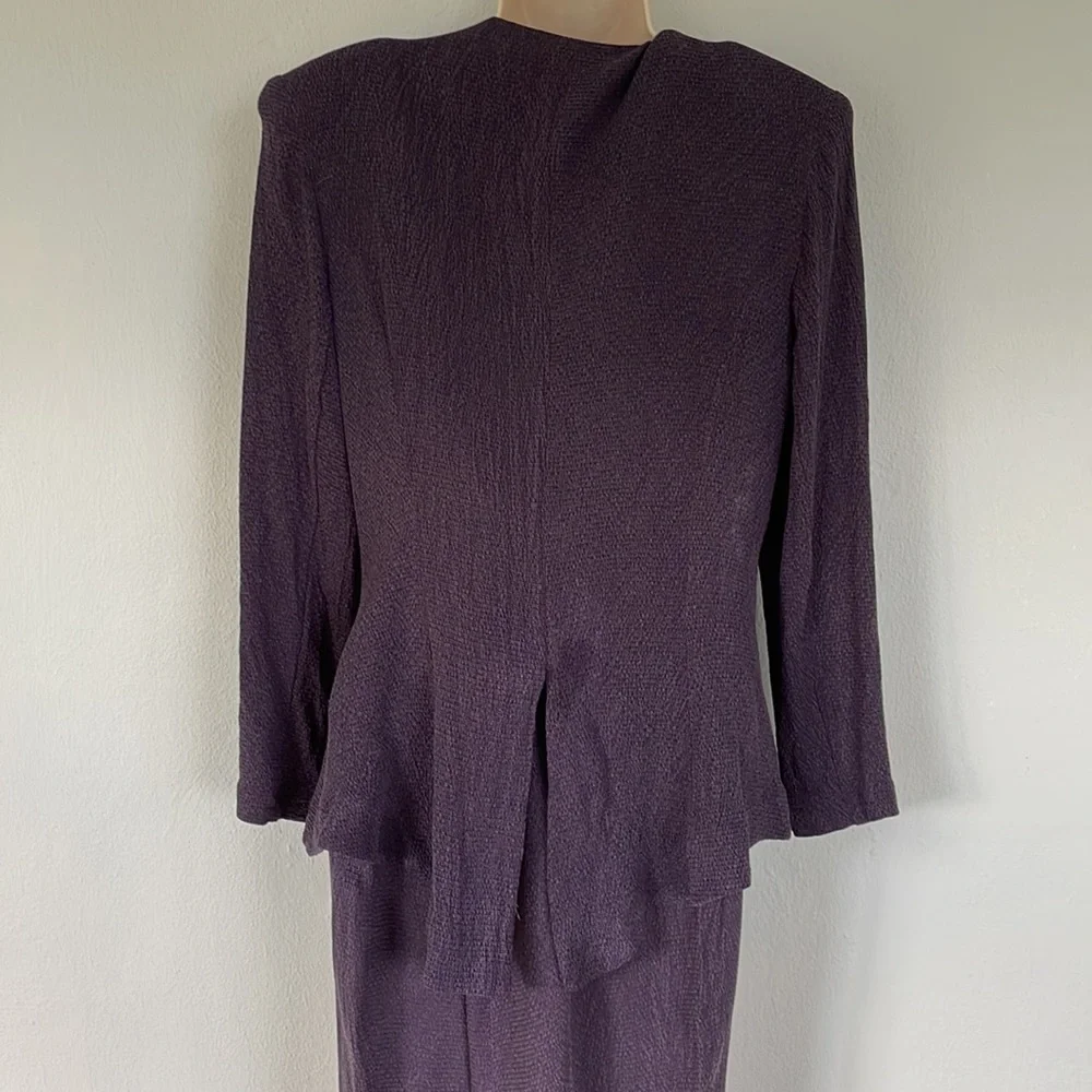 Vintage Design Todays purple matching cardigan jacket skirt set size medium